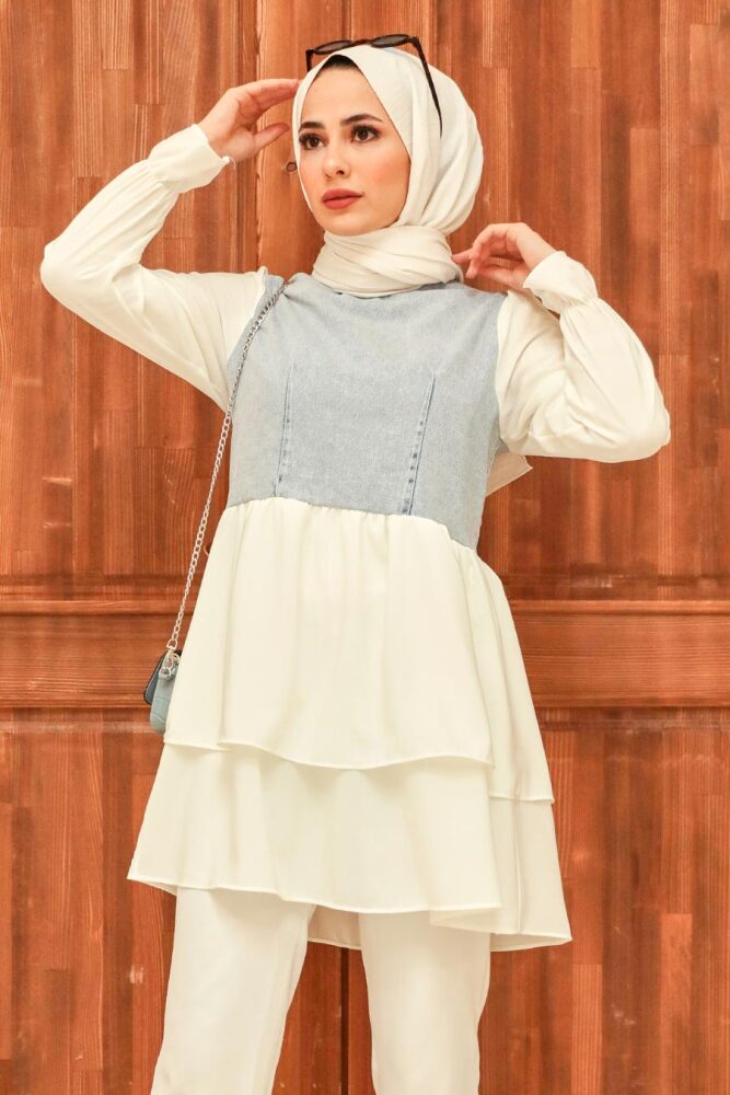 Blue Hijab Tunic 221128M - 3