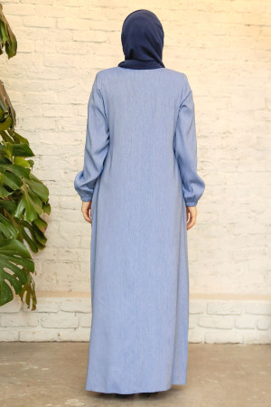 Blue Modest Abaya Dubai 45279M - 2
