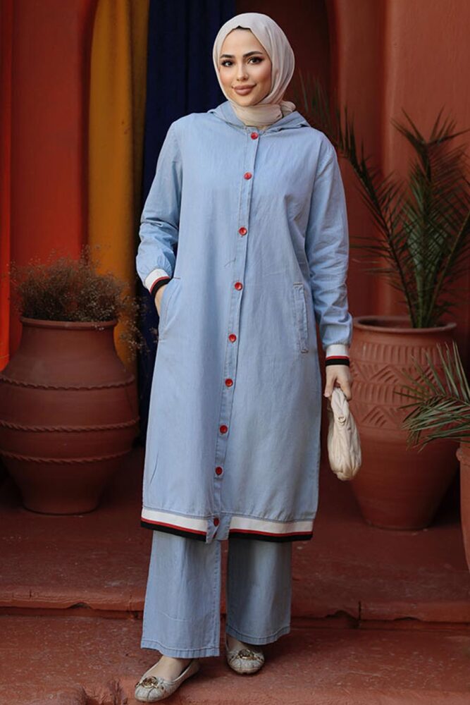 Blue Modest Denim Dual Suit 19016M - 1