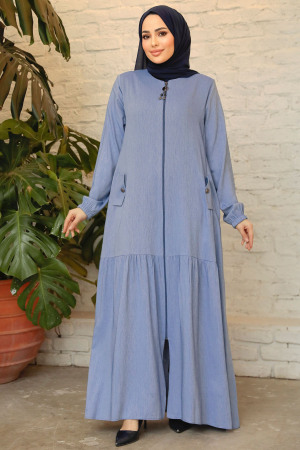 Blue Modest Dubai Abaya 45280M - 2