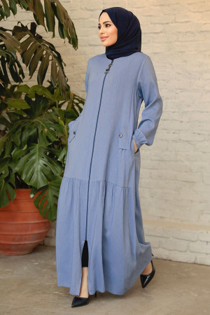 Blue Modest Dubai Abaya 45280M - 1