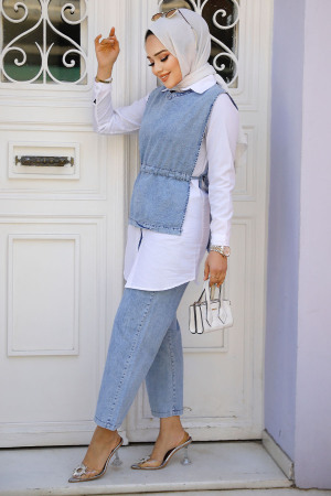 Blue Modest Triple Denim Suit 19116M - 2