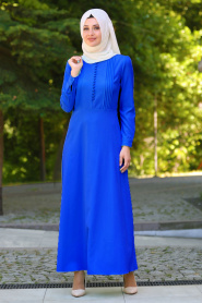Blue - Royal Bislife - Robe Hijab 7031SX - Thumbnail