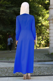 Blue - Royal Bislife - Robe Hijab 7031SX - Thumbnail