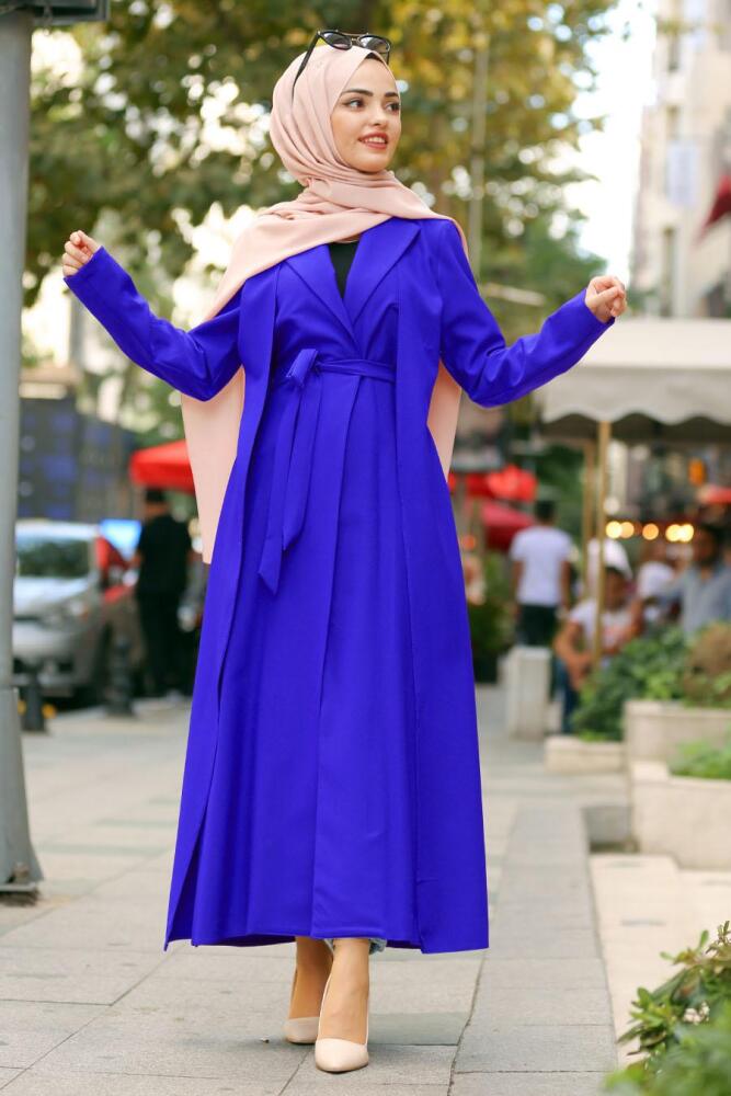 Blue Royal-Nayla Collection - Manteau Hijab 40240SX - 1
