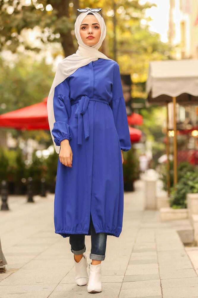 Blue Royal-Nayla Collection - Manteau Hijab 40430SX - 1