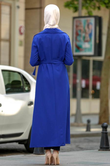 Blue Royal- Nayla Collection - Manteau Hijab 53520SX - 2