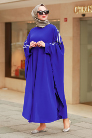 Blue Royal- Nayla Collection - Poncho Hijab 5148SX - Thumbnail