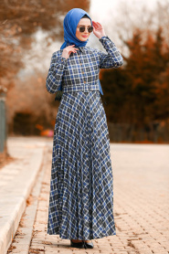 Blue Royal - Nayla Collection - Robe quotidienne Hijab 83740SX - Thumbnail