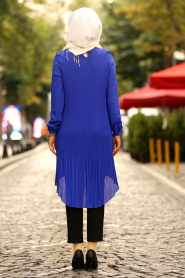 Blue Royal-Nayla Collection - Tunique Hijab 21490SX - Thumbnail