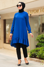 Blue Royal- Nayla Collection - Tunique Hijab 22230SX - Thumbnail