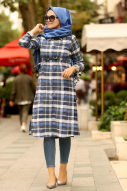 Blue Royal -Nayla Collection - Tunique Hijab 83401SX - Thumbnail