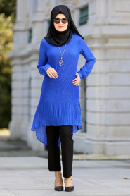 Blue Royal - New Kenza - Tunique Hijab 20980SX - Thumbnail