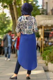 Blue Royal- Puane - Tunique Hijab 8902SX - Thumbnail