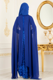 Blue Royal - Tesettürlü Abiye Elbise - Robes de Soirée 20182SX - Thumbnail