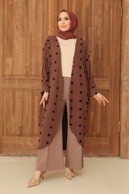 Brown Hijab Cardigan 6330KH - Thumbnail