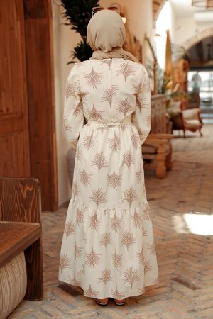 Brown Hijab Dress 22141KH - 2