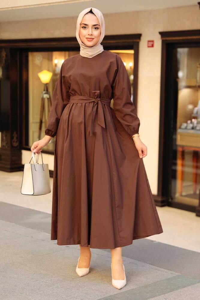 Brown Hijab Dress 2289KH - 1