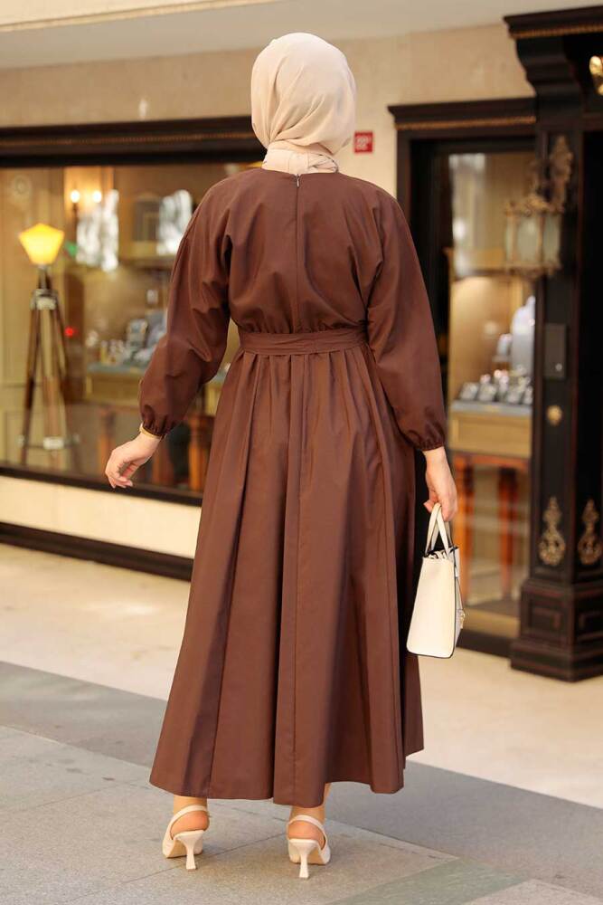 Brown Hijab Dress 2289KH - 2