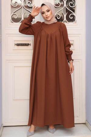 Brown Hijab Dress 23211KH - 1