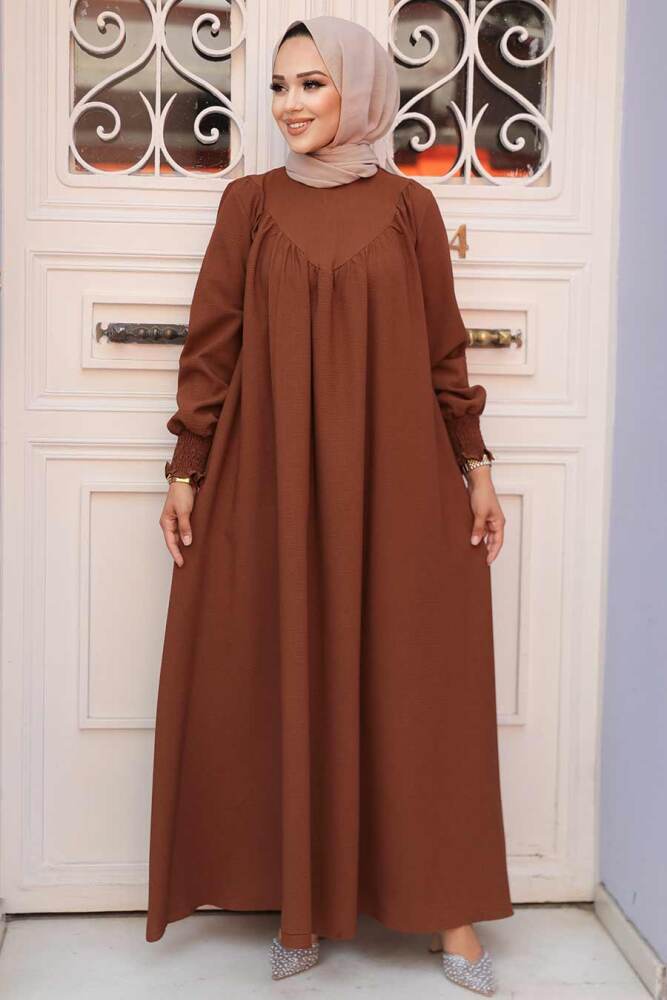 Brown Hijab Dress 23211KH - 3