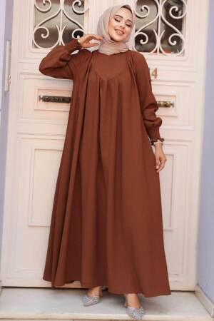 Brown Hijab Dress 23211KH - 2