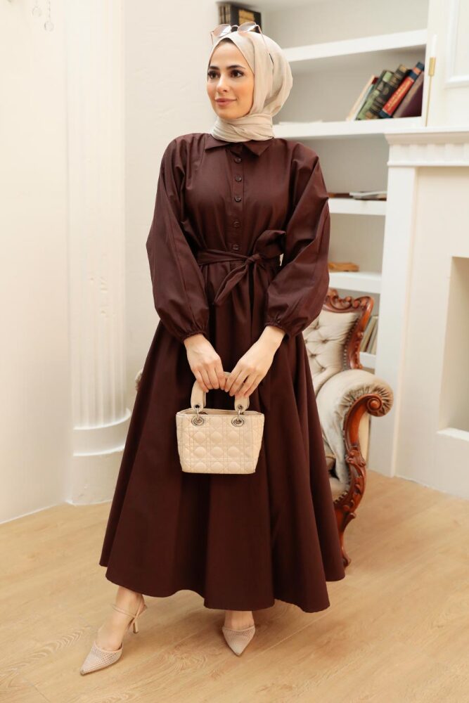 Brown Hijab Dress 50091KH - 1