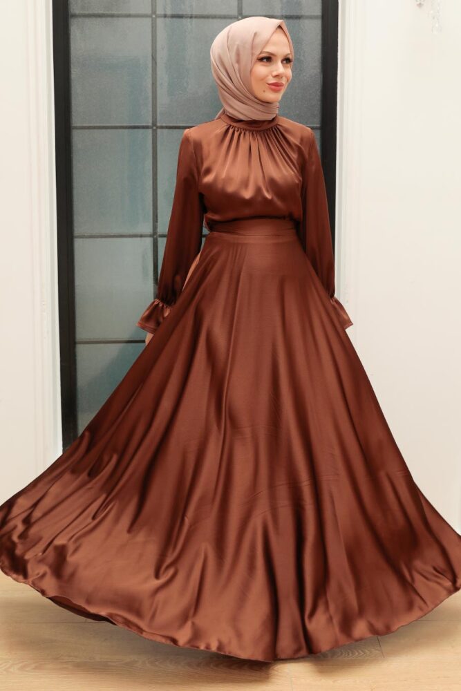 Neva Style - Long Brown Modest Prom Dress 3449KH - 1