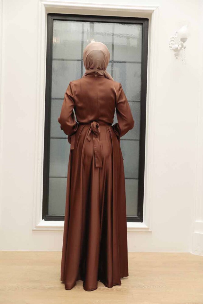 Neva Style - Long Brown Modest Prom Dress 3449KH - 2