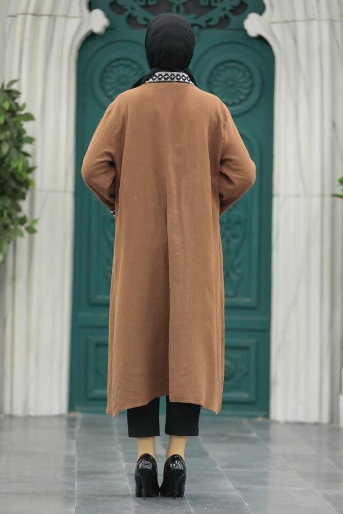 Brown Hijab Kimono 10373KH - 3