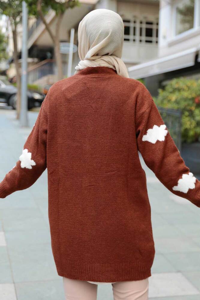 Brown Hijab Knitwear Cardigan 8002KH - 2