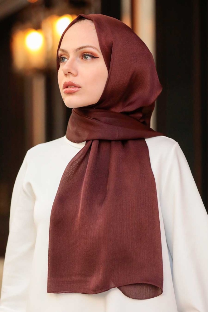Brown Hijab Shawl 4990KH - 2