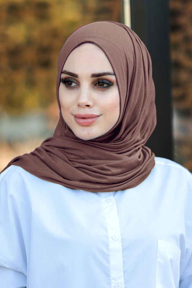 Brown Hijab Shawl 7528KH - 1