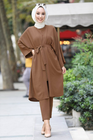 Brown Hijab Suit 51630KH - 1