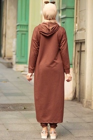 Brown Hijab Suit Dress 56002KH - Thumbnail