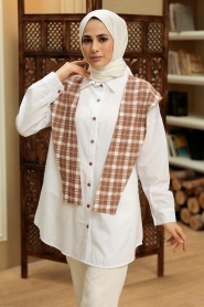 Brown Hijab Tunic 1107KH - Thumbnail