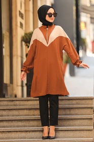 Brown Hijab Tunic 2368KH - Thumbnail
