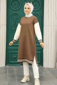 Brown Hijab Tunic 35741KH - Thumbnail