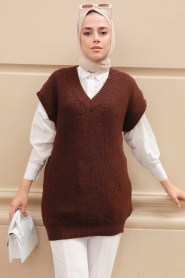 Brown Hijab Sweater 4786KH - Thumbnail