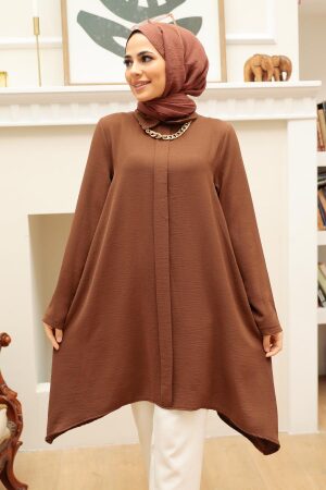Brown Hijab Tunic 62490KH - 1