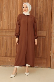 Brown Hijab Tunic 6319KH - Thumbnail