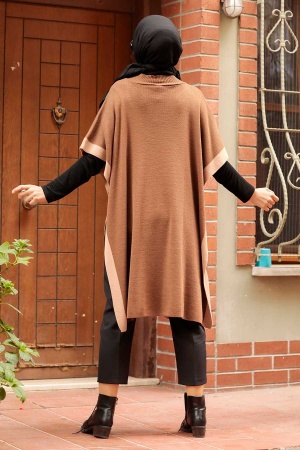 Brown Knitwear Poncho 10112KH - 2