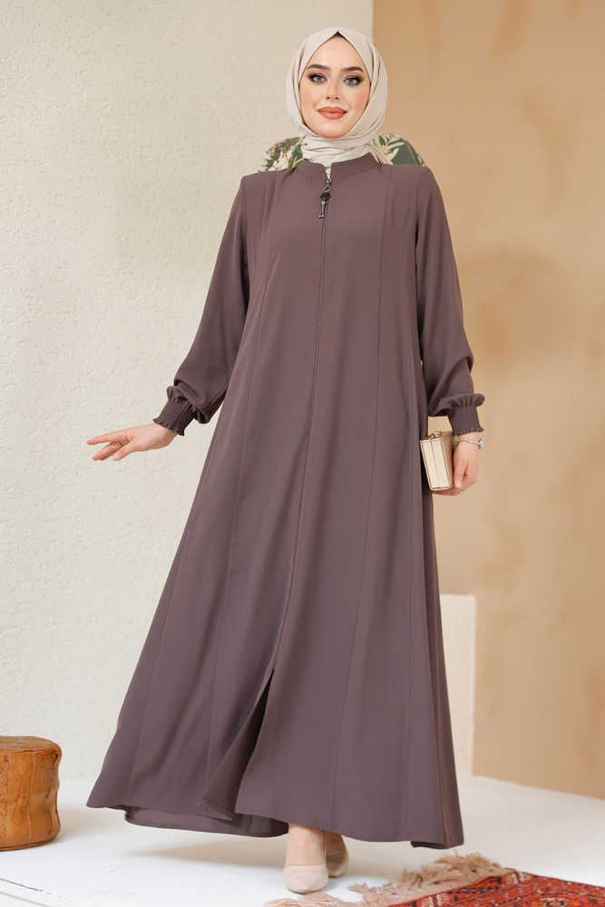 Brown Modest Abaya 45294KH - 1
