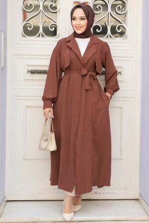 Brown Modest Coat 6822KH - 3
