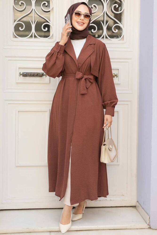Brown Modest Coat 6822KH - 1
