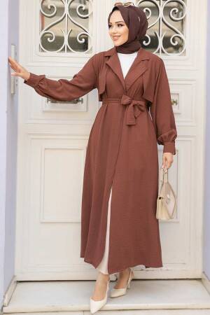 Brown Modest Coat 6822KH - 2