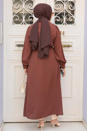 Brown Modest Coat 6822KH - 4