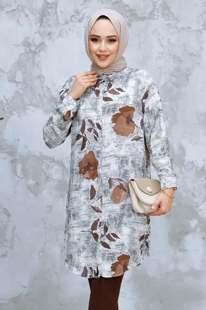 Brown Modest Top 11723KH - 1