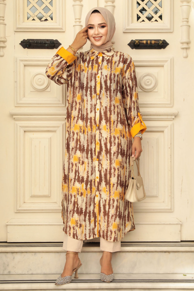 Brown Modest Tunic 10515KH - 2