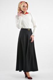 Burcum - Black Hijab Skirt 3515S - Thumbnail